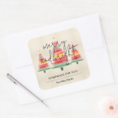 水の色クリスマスツリーズホームメイド スクエアシール (封筒)