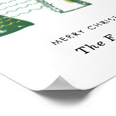 水の色クリスマスツリーパーソナライズされたウォールアート ポスター (角)