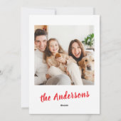 水の色クリスマスツリーファミリーフォトクリスマス シーズンカード (裏面)