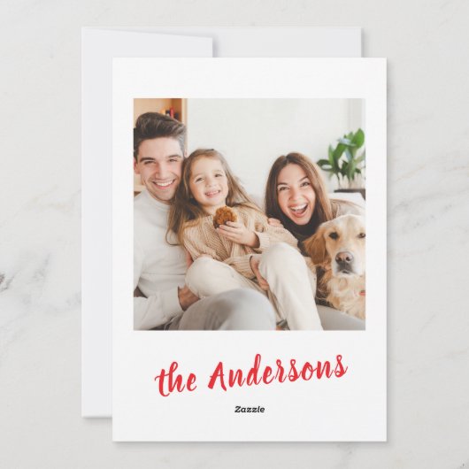 水の色クリスマスツリーファミリーフォトクリスマス シーズンカード (裏面)