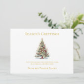 水の色クリスマスツリーホリデーカード シーズンカード (スタンド正面)