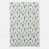 水の色クリスマスツリーホリデーパターン キッチンタオル (縦)