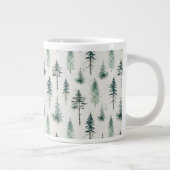 水の色クリスマスツリーホリデーパターン ジャンボコーヒーマグカップ (右)