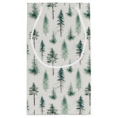 水の色クリスマスツリーホリデーパターン スモールペーパーバッグ (裏面)