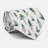 水の色クリスマスツリーホリデーパターン ネクタイ (ロール)