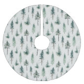 水の色クリスマスツリーホリデーパターン ブラッシュドポリエステルツリースカート (正面)