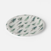 水の色クリスマスツリーホリデーパターン ペーパープレート (アングル)