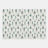 水の色クリスマスツリーホリデーパターン ラッピングペーパーシート (正面)