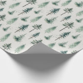 水の色クリスマスツリーホリデーパターン ラッピングペーパー (角)