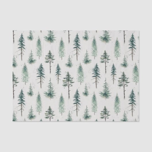 水の色クリスマスツリーホリデーパターン 薄葉紙 (正面)