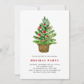 水の色クリスマスツリーホリデーパーティー 招待状 (正面)