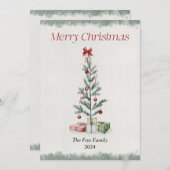 水の色クリスマスツリーメリークリスマスカード シーズンカード (正面/裏面)