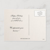 水の色クリスマスツリー企業のホリデーカード シーズンポストカード (裏面)