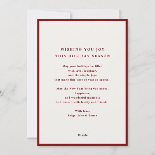 水の色クリスマスツリー休日の非フォトカード シーズンカード (裏面)