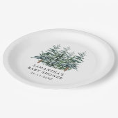 水の色クリスマスツリー冬の赤ちゃんシャワー ペーパープレート (アングル)