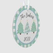 水の色クリスマスツリー家族の年レビューO オーナメント (正面)