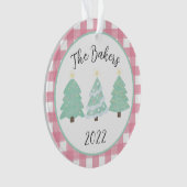 水の色クリスマスツリー家族の年レビューO オーナメント (正面)