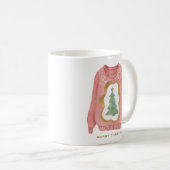 水の色クリスマスツリー醜いセーターホリデー コーヒーマグカップ (正面右)