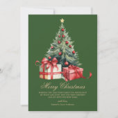 水の色クリスマスツリー非フォトクリスマスカード シーズンカード (正面)