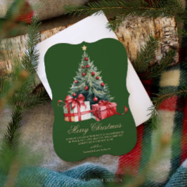 水の色クリスマスツリー非フォトクリスマスカード シーズンカード