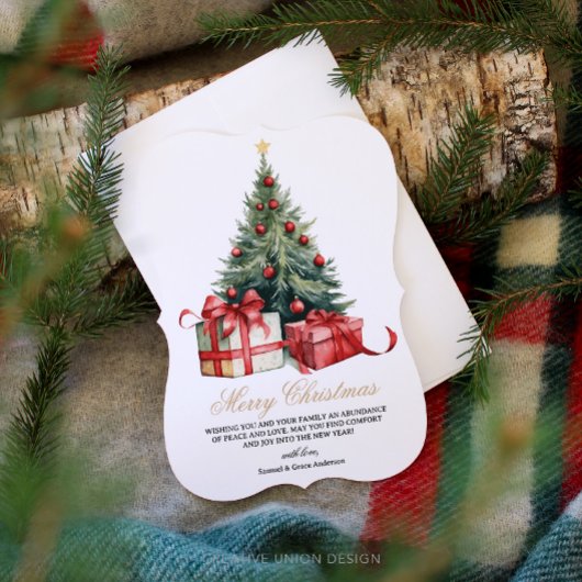 水の色クリスマスツリー非フォトクリスマスカード シーズンカード