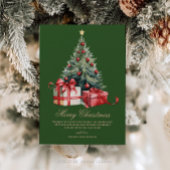 水の色クリスマスツリー非フォトクリスマスカード シーズンカード