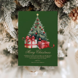 水の色クリスマスツリー非フォトクリスマスカード シーズンカード