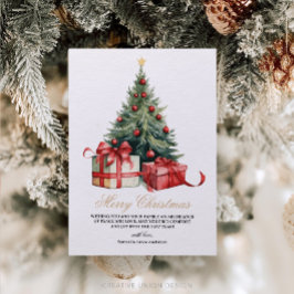 水の色クリスマスツリー非フォトクリスマスカード シーズンカード