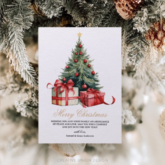 水の色クリスマスツリー非フォトクリスマスカード シーズンカード