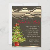 水の色クリスマスツリー、クリスマスパーティー 招待状 (正面)