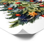 水の色クリスマスツリー、クリスマスプレゼント ポスター (角)