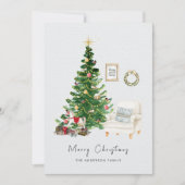 水の色クリスマスツリー&チェアクリスマス シーズンカード (正面)