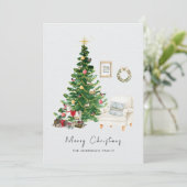 水の色クリスマスツリー&チェアクリスマス シーズンカード (スタンド正面)