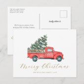 水の色クリスマスツリー&レッドトラメリーックX'mas ポストカード (正面/裏面)