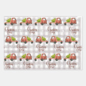 水の色クリスマストラックラッピング紙セット3 ラッピングペーパーシート (正面3)