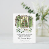 水の色クリスマスドアの動きのお知らせ ポストカード (スタンド正面)