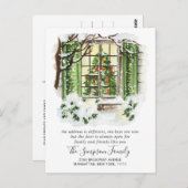 水の色クリスマスドアの動きのお知らせ ポストカード (正面/裏面)