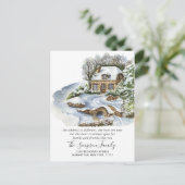 水の色クリスマスドアの動きのお知らせ ポストカード (スタンド正面)