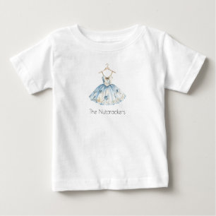 水の色クリスマスナツクラッカーバレリナドレス ベビーTシャツ