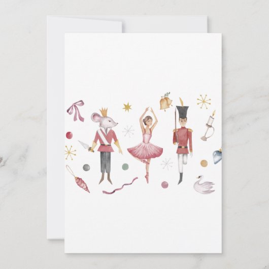 水の色クリスマスナツクラッカーベビーシャワー 招待状 (裏面)