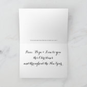 水の色クリスマスバウブルホリデーグリーティングカード カード (内部)