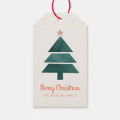 水の色クリスマスパインズホリデーツリーギフトラベル ギフトタグ (裏面)