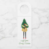 水の色クリスマスファッションガールと緑のボー ボトルネックタグ (正面)