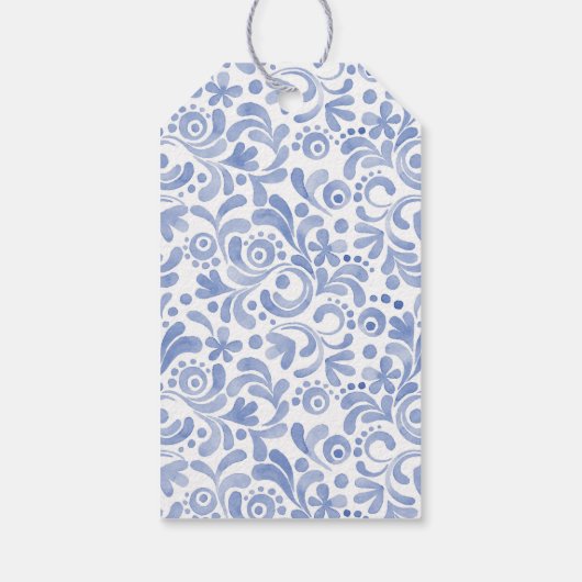 水の色クリスマスブルーボウチャイノワジェリートナカイ ギフトタグ (裏面)