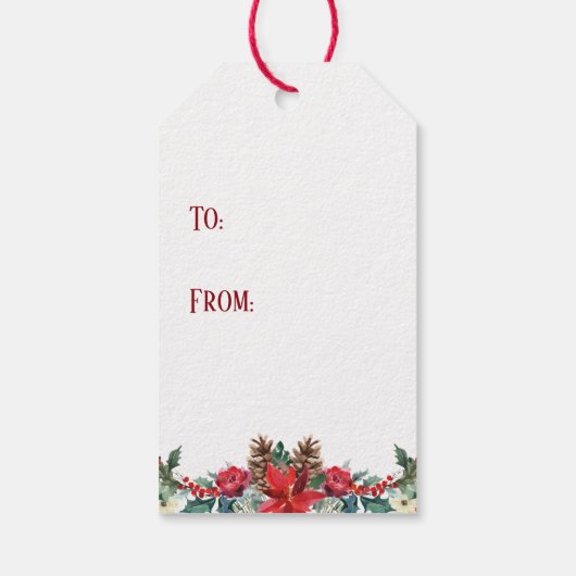 水の色クリスマスプレゼントラベル |エバーグリーンリース ギフトタグ (裏面)