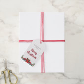 水の色クリスマスプレゼントラベル |冬の赤い花 ギフトタグ (より糸付き)