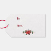 水の色クリスマスプレゼントラベル |冬の赤い花 ギフトタグ (裏面横)