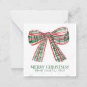 水の色クリスマスプレッドボウエンクロージャ ノートカード (正面)