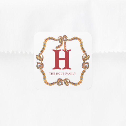 水の色クリスマスプレッドボウガーランドギフト スクエアシール