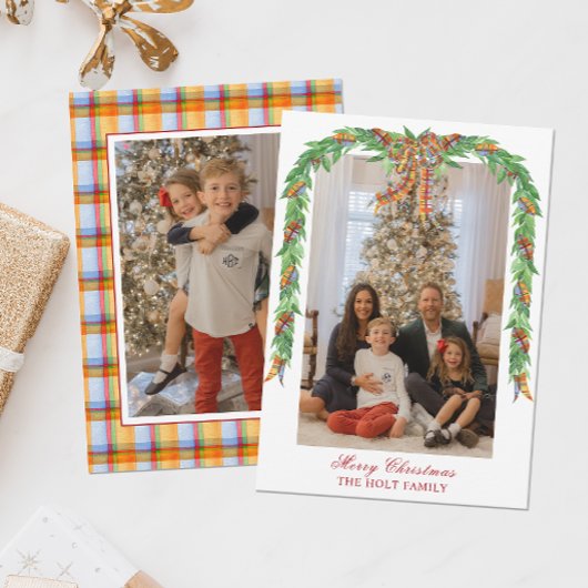 水の色クリスマスプレッドボウガーランド写真 シーズンカード